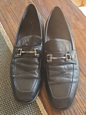 COLE HAAN. Men's Black Leather Bit Loafers
